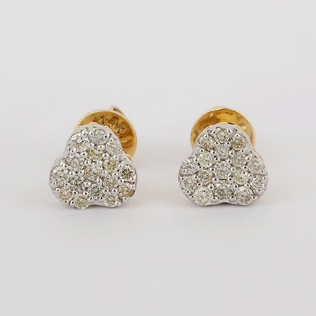 Igi Certified 032ct Natural Diamond Baby Stud Earrings 14k Twotone Solid Gold Igi Certified 032ct Natural Diamond Baby Stud Earrings 14k Twotone Solid Gold